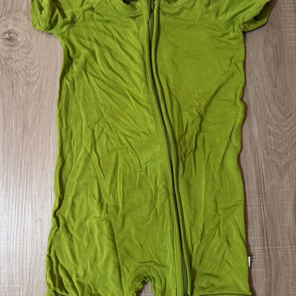 Little Sleepies Avocado Green Shorty Zippy